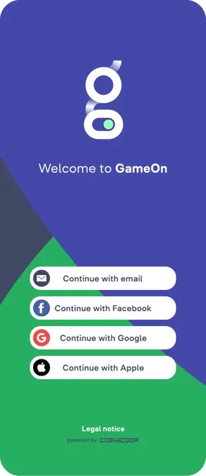 GameOn app screen