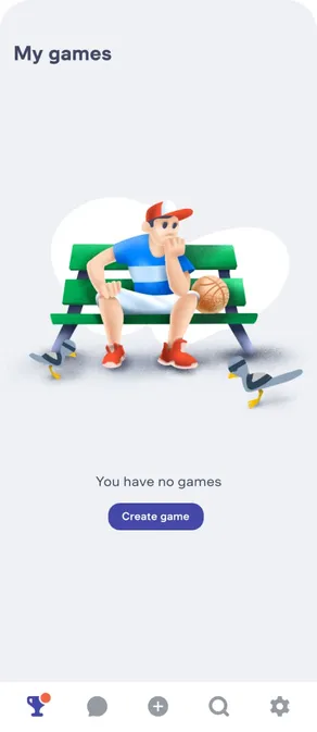 GameOn app screen